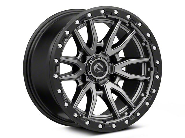 Fuel Wheels Rebel Matte Gunmetal with Black Bead Ring 6-Lug Wheel; 22x9; 20mm Offset (21-24 Yukon)