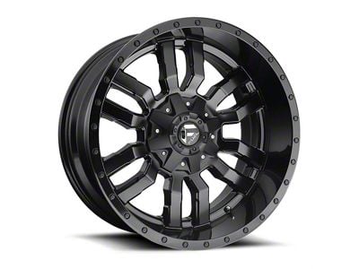 Fuel Wheels Sledge Matte Black with Gloss Black Lip 6-Lug Wheel; 18x9; 19mm Offset (21-24 Yukon)