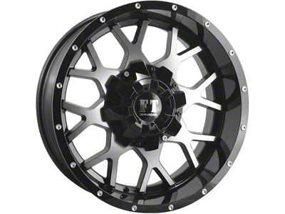 Full Throttle Off Road FT0151 Gloss Black Machined 5-Lug Wheel; 17x9; -12mm Offset (02-08 RAM 1500, Excluding Mega Cab)