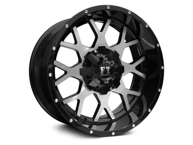 Full Throttle Off Road FT0151 Gloss Black Machined 6-Lug Wheel; 18x9; -12mm Offset (04-08 F-150)