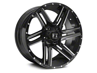 Full Throttle Off Road FT7 Gloss Black Machined 6-Lug Wheel; 20x9; 0mm Offset (04-08 F-150)