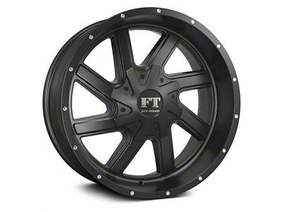 Full Throttle Off Road FT1 Satin Black 8-Lug Wheel; 20x10; -24mm Offset (11-14 Sierra 3500 HD SRW)