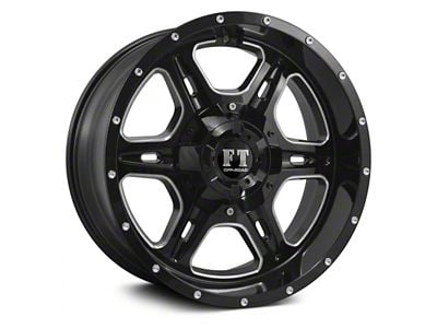 Full Throttle Off Road FT6054 Gloss Black Milled 8-Lug Wheel; 20x10; -24mm Offset (11-14 Sierra 3500 HD SRW)