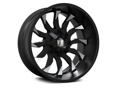 Full Throttle Off Road FT11 Gloss Black with Machine Edges 6-Lug Wheel; 20x10; -24mm Offset (07-13 Silverado 1500)