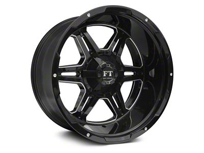 Full Throttle Off Road FT3 Gloss Black Milled 6-Lug Wheel; 20x12; -44mm Offset (07-13 Silverado 1500)