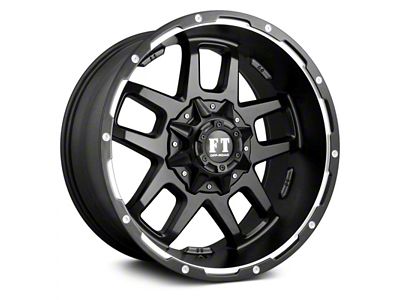 Full Throttle Off Road FT6 Satin Black Machined Undercut 6-Lug Wheel; 20x10; 0mm Offset (07-13 Silverado 1500)