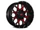 Full Throttle Off Road FT0151 Gloss Black with Red Face 8-Lug Wheel; 20x10; -24mm Offset (11-14 Silverado 2500 HD)