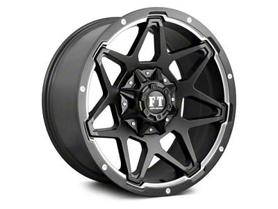 Full Throttle Off Road FT4 Satin Black Machined Undercut 8-Lug Wheel; 20x10; -24mm Offset (11-14 Silverado 2500 HD)