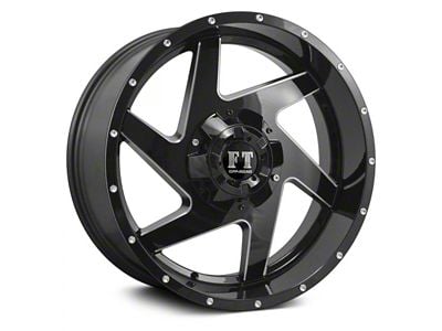 Full Throttle Off Road FT6052 Gloss Black Milled 8-Lug Wheel; 20x10; -24mm Offset (11-14 Silverado 2500 HD)