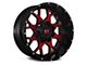 Full Throttle Off Road FT0151 Gloss Black with Red Face 8-Lug Wheel; 20x10; -24mm Offset (11-14 Silverado 3500 HD SRW)