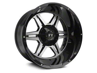 Full Throttle Off Road FT3 Gloss Black Machined 6-Lug Wheel; 20x12; -44mm Offset (07-14 Yukon)