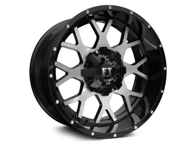 Full Throttle Off Road FT0151 Gloss Black Machined 6-Lug Wheel; 17x9; -12mm Offset (09-14 F-150)