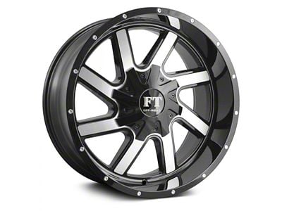 Full Throttle Off Road FT1 Gloss Black Machined 8-Lug Wheel; 20x12; -44mm Offset (11-16 F-250 Super Duty)