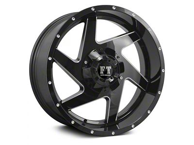 Full Throttle Off Road FT6052 Gloss Black Milled 8-Lug Wheel; 18x9; -12mm Offset (11-16 F-250 Super Duty)