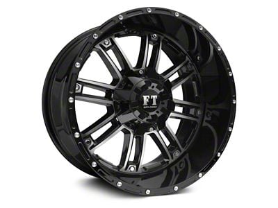 Full Throttle Off Road FT8033 Gloss Black Machined 8-Lug Wheel; 20x10; -24mm Offset (11-16 F-350 Super Duty SRW)