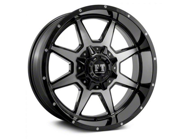 Full Throttle Off Road FT2 Gloss Black Machined 6-Lug Wheel; 18x9; 0mm Offset (15-22 Colorado)