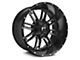 Full Throttle Off Road FT8033 Satin Black with Polished Machined Spokes 8-Lug Wheel; 20x10; -24mm Offset (17-22 F-250 Super Duty)