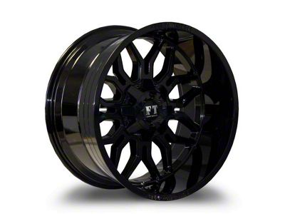 Full Throttle Off Road FT9 Gloss Black 6-Lug Wheel; 22x12; -44mm Offset (2024 Ranger)