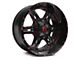 Full Throttle Off Road FT6054 Gloss Black and Red Milled 8-Lug Wheel; 20x10; -24mm Offset (23-24 F-250 Super Duty)