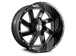 Full Throttle Off Road FT1 Gloss Black Milled 5-Lug Wheel; 20x10; -24mm Offset (02-08 RAM 1500, Excluding Mega Cab)