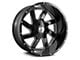Full Throttle Off Road FT1 Gloss Black Milled 6-Lug Wheel; 20x12; -44mm Offset (07-14 Yukon)