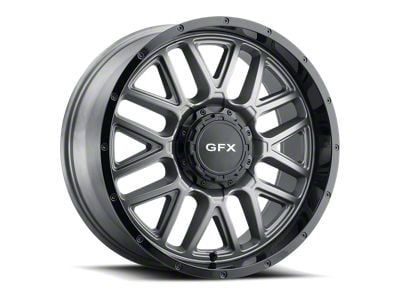 G-FX TM-5 Matte Gray with Matte Black Lip 8-Lug Wheel; 17x8.5; 0mm Offset (01-06 Sierra 2500 HD)