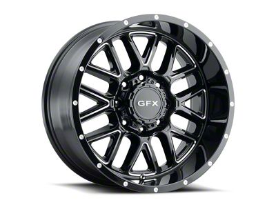 G-FX TM-5 Gloss Black Milled 8-Lug Wheel; 18x9; 0mm Offset (03-09 RAM 3500 SRW)