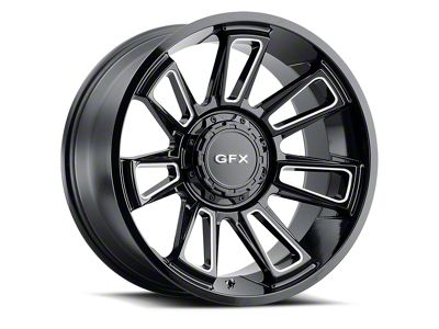 G-FX TR21 Gloss Black Milled 8-Lug Wheel; 18x9; 12mm Offset (03-09 RAM 3500 SRW)