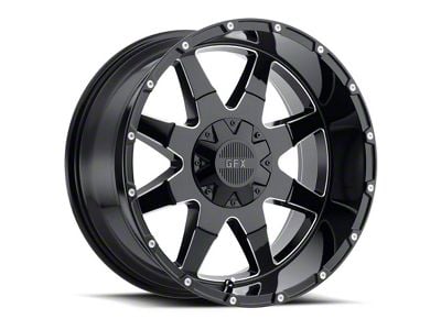 G-FX TR-12 Gloss Black Milled 6-Lug Wheel; 20x9; 0mm Offset (04-08 F-150)