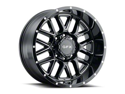 G-FX TM-5 Gloss Black Milled 6-Lug Wheel; 18x9; 0mm Offset (07-13 Sierra 1500)