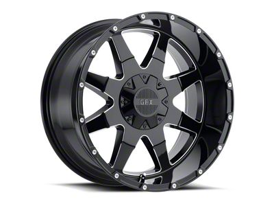 G-FX TR-12 Gloss Black Milled 6-Lug Wheel; 17x9; 12mm Offset (07-13 Sierra 1500)