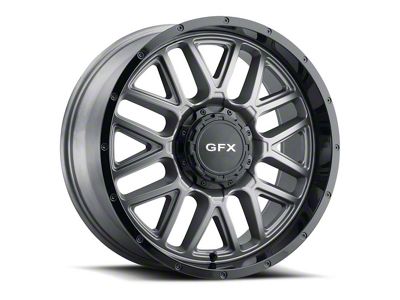 G-FX TM-5 Matte Gray with Matte Black Lip 6-Lug Wheel; 17x8.5; 0mm Offset (07-13 Silverado 1500)