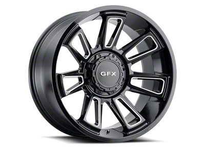 G-FX TR21 Gloss Black Milled 8-Lug Wheel; 18x9; 12mm Offset (11-16 F-350 Super Duty SRW)