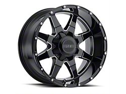 G-FX TR-12 Gloss Black Milled 8-Lug Wheel; 18x9; 12mm Offset (23-24 F-350 Super Duty SRW)