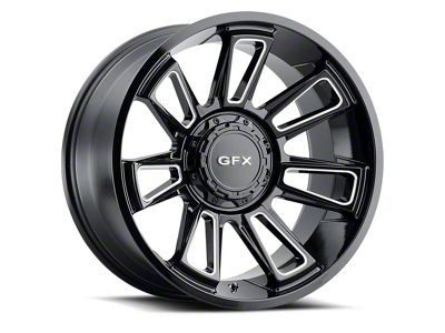 G-FX TR21 Gloss Black Milled 8-Lug Wheel; 20x10; -19mm Offset (23-24 F-350 Super Duty SRW)