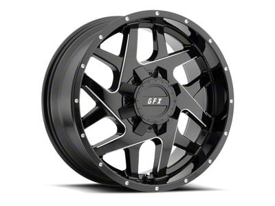 G-FX TR-Mesh2 Gloss Black Milled 6-Lug Wheel; 17x9; 12mm Offset (2024 Ranger)