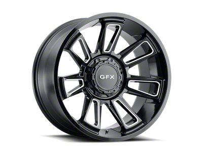 G-FX TR21 Gloss Black Milled 5-Lug Wheel; 18x9; 12mm Offset (94-01 RAM 1500)