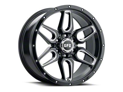 G-FX TR-18 Gloss Black Milled 6-Lug Wheel; 17x8.5; 18mm Offset (99-06 Sierra 1500)