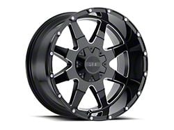 G-FX TR-12 Gloss Black Milled 6-Lug Wheel; 17x9; 12mm Offset (99-06 Silverado 1500)