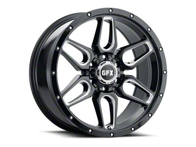 G-FX TR-18 Gloss Black Milled 6-Lug Wheel; 18x9; 12mm Offset (99-06 Silverado 1500)