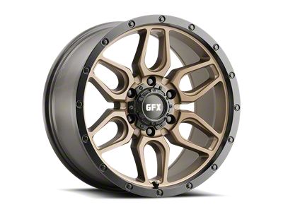 G-FX TR-18 Matte Bronze with Matte Black Lip 6-Lug Wheel; 17x8.5; -6mm Offset (23-25 Canyon)