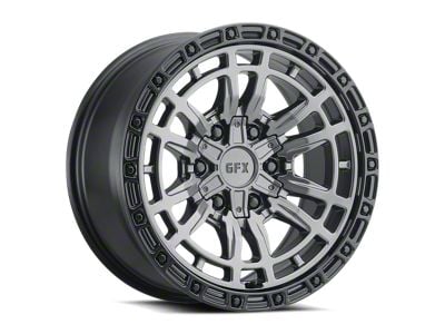 G-FX TR-24 Matte Gray with Matte Black Lip 6-Lug Wheel; 17x9; 12mm Offset (23-25 Canyon)