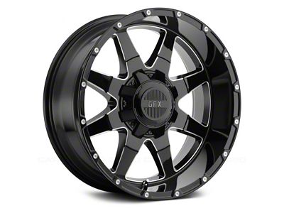 G-FX TR-12 Gloss Black Milled 5-Lug Wheel; 17x9; 12mm Offset (87-90 Dakota)