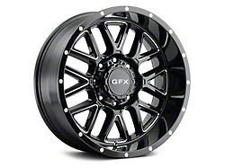 G-FX TM-5 Gloss Black Milled 6-Lug Wheel; 17x8.5; 0mm Offset (14-18 Silverado 1500)