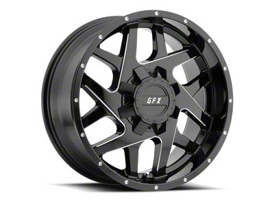 G-FX TR-Mesh2 Gloss Black Milled 6-Lug Wheel; 20x9; 12mm Offset (19-24 Silverado 1500)