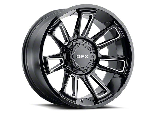 G-FX TR21 Gloss Black Milled 8-Lug Wheel; 18x9; 12mm Offset (07-10 Silverado 2500 HD)