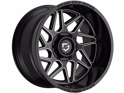 Gear Off-Road Ratio Gloss Black Milled 8-Lug Wheel; 20x10; -19mm Offset (11-14 Sierra 2500 HD)