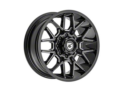 Gear Off-Road 768 Gloss Black Milled 8-Lug Wheel; 20x9; 18mm Offset (11-14 Sierra 3500 HD SRW)