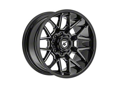 Gear Off-Road 768 Gloss Black Milled 8-Lug Wheel; 20x10; -19mm Offset (11-14 Silverado 2500 HD)