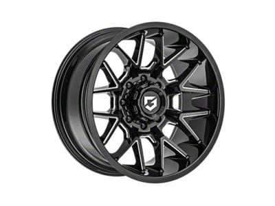 Gear Off-Road 768 Gloss Black Milled 8-Lug Wheel; 20x10; -19mm Offset (11-14 Silverado 3500 HD SRW)